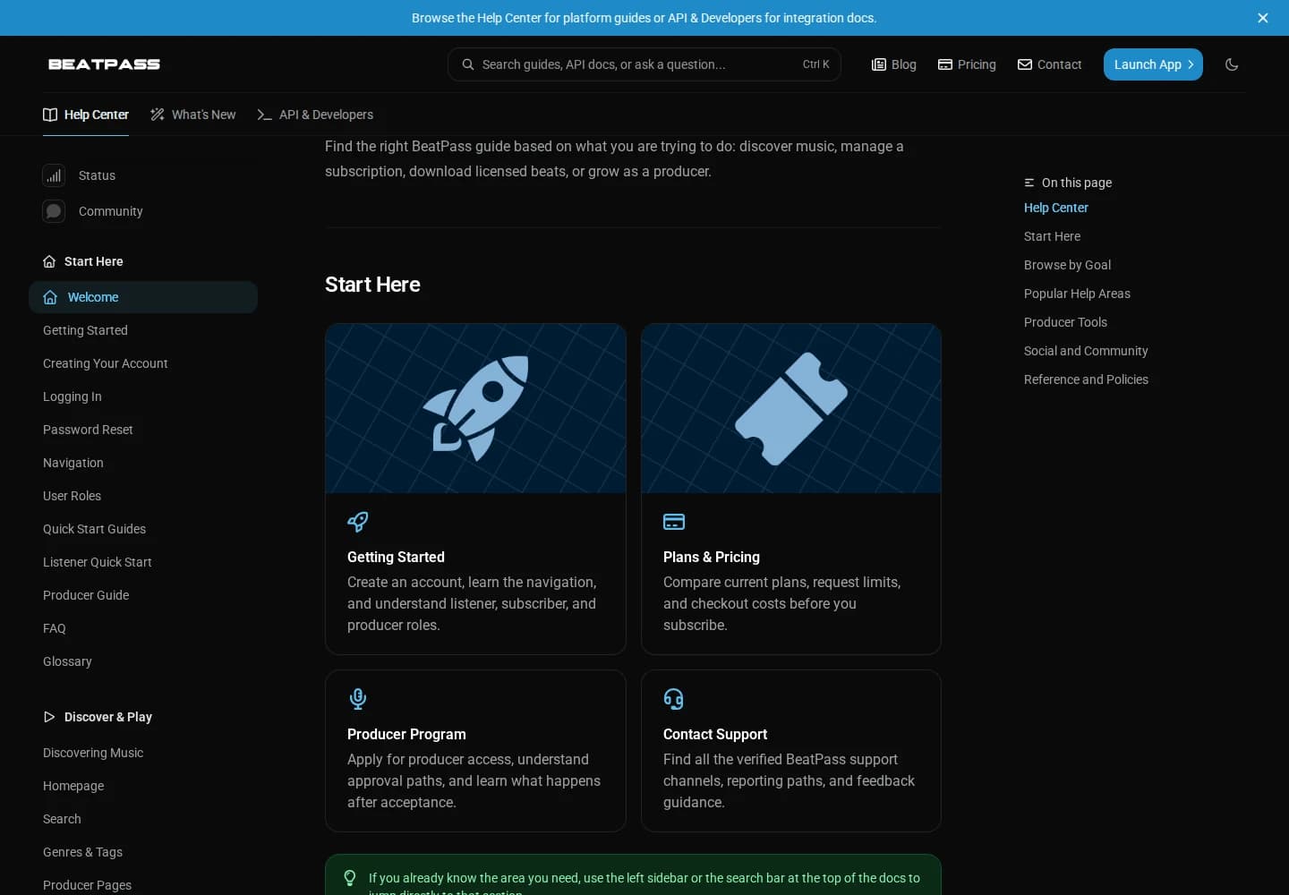 Help center